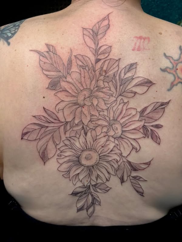 Large chrysanthemum back piece