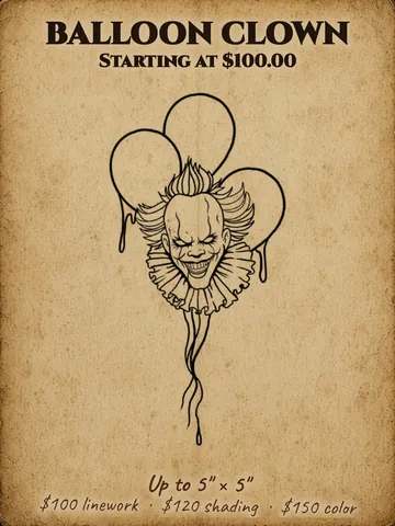 Clown face with balloons Halloween flash design
