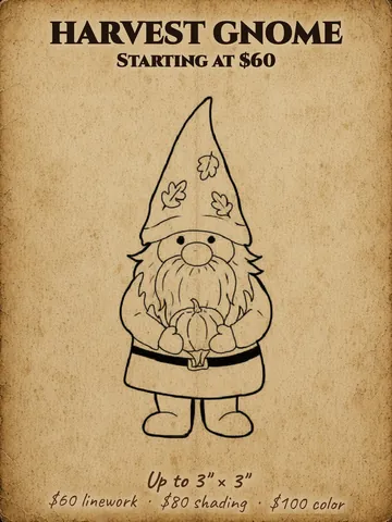 Bearded gnome in a leaf-patterned hat holding a pumpkin Halloween flash design