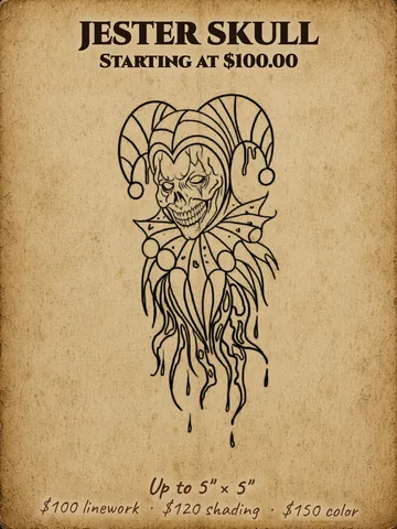 Skull in a jester hat Halloween flash design