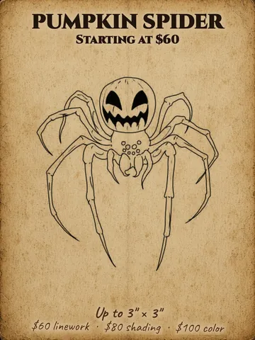 Spider with a jack-o'-lantern body Halloween flash design