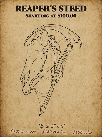 Horse skull with a reaper's scythe Halloween flash design