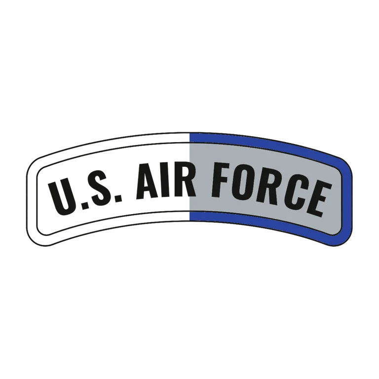 Air Force U.S. Air Force Tab: left half black line work, right half flat color