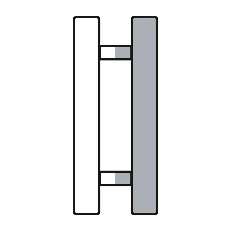 Captain's Bars: left half black line work, right half flat color