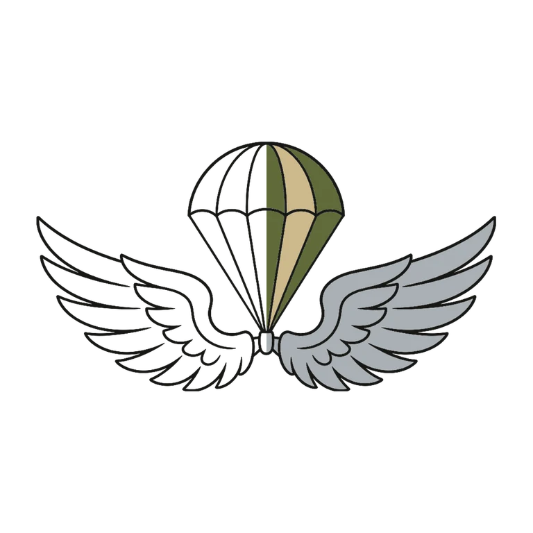 Jump Wings: left half black line work, right half flat color