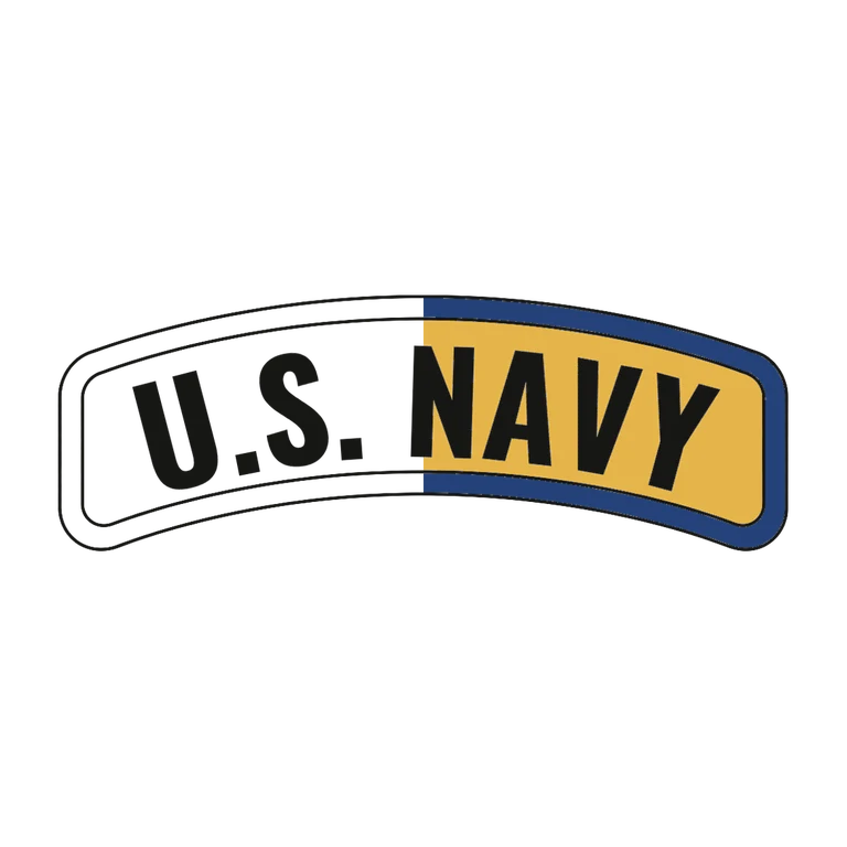 Navy U.S. Navy Tab: left half black line work, right half flat color