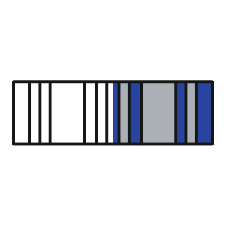 Air Force Air and Space Achievement Ribbon: left half black line work, right half flat color