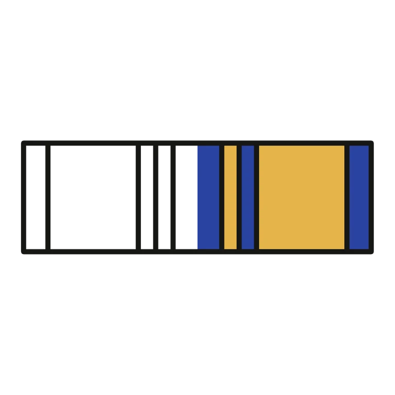 Air Force Air and Space Commendation Ribbon: left half black line work, right half flat color