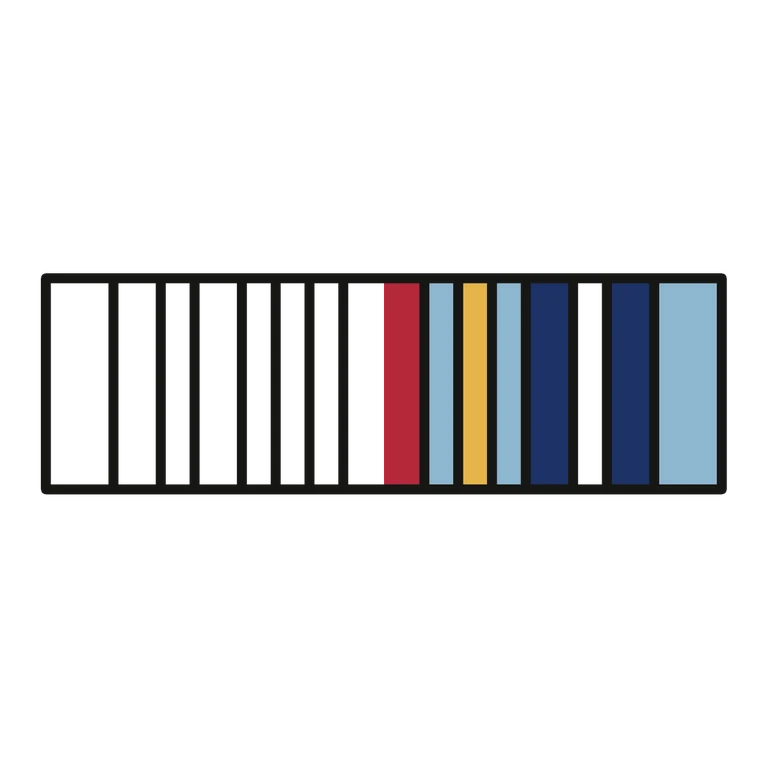 Global War on Terrorism Expeditionary Ribbon: left half black line work, right half flat color