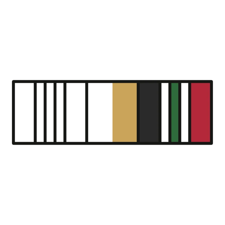 Iraq Campaign Ribbon: left half black line work, right half flat color