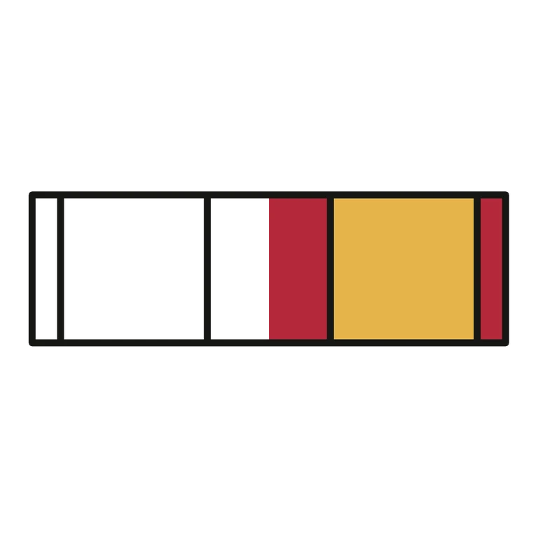 Marines Expeditionary Ribbon: left half black line work, right half flat color