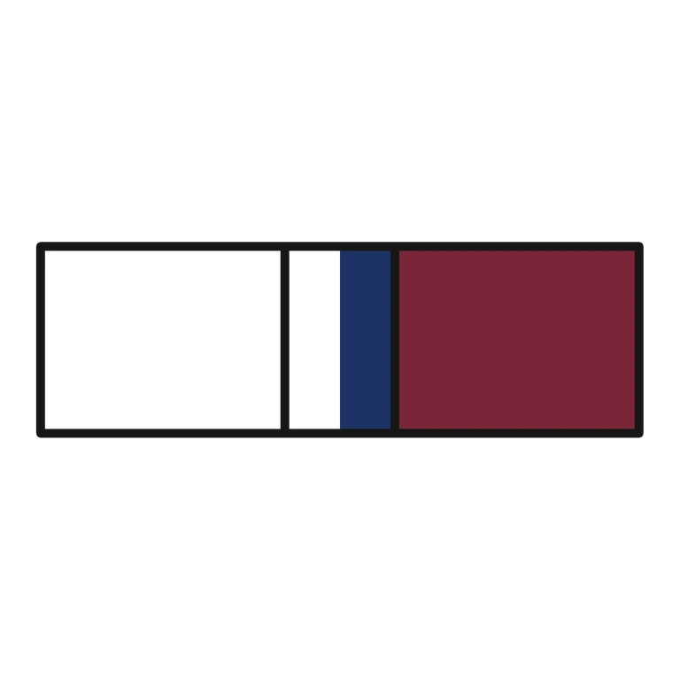Marines Good Conduct Ribbon: left half black line work, right half flat color