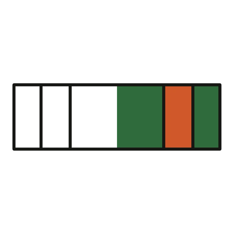 Marines Navy and Marine Corps Achievement Ribbon: left half black line work, right half flat color