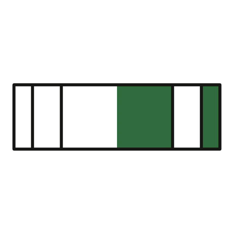Marines Navy and Marine Corps Commendation Ribbon: left half black line work, right half flat color