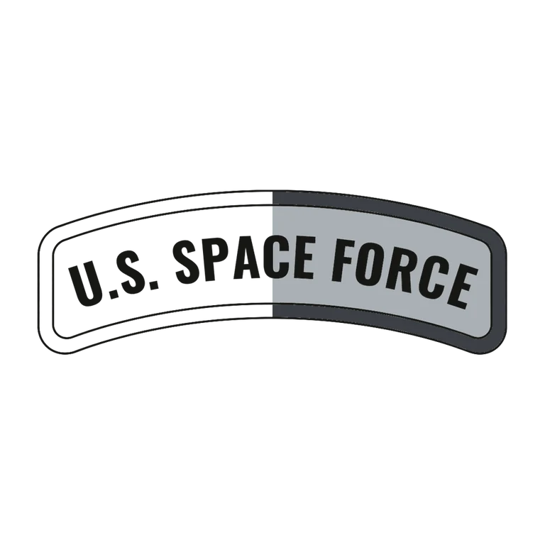 Space Force U.S. Space Force Tab: left half black line work, right half flat color